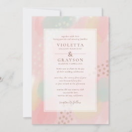 Dreamy Pastel Modern Art Wedding Einladung