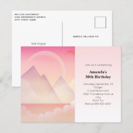 Dreamy Pastel Mountain Landschaft Einladung Postkarte