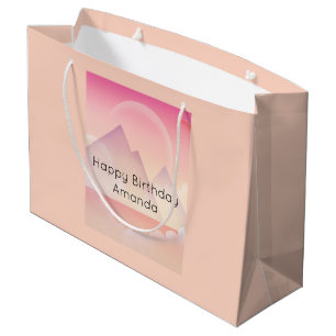 Dreamy Pastel Mountain Landschaft Geburtstag Große Geschenktüte