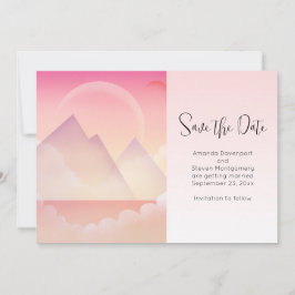 Dreamy Pastel Mountain Landschaft Hochzeit Save The Date