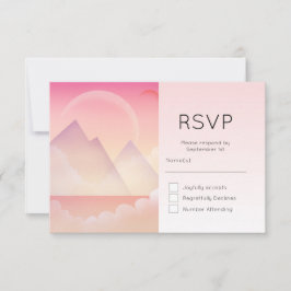 Dreamy Pastel Mountain Landschaft RSVP Karte