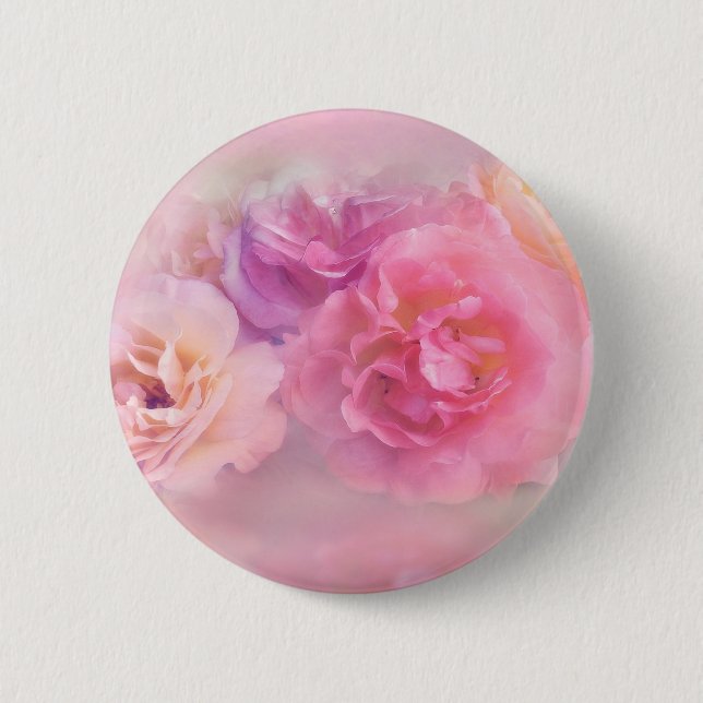 Dreamy Pastel Rose Button (Vorderseite)
