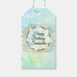 Dreamy Pastels Lotus Blume Personalisiert Geburtst Geschenkanhänger