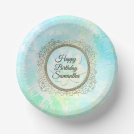 Dreamy Pastels Lotus Blume Personalisiert Geburtst Pappteller