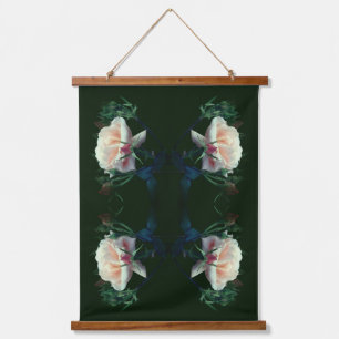 Dreamy Peach Rose Abstrakt Wandteppich Mit Holzrahmen