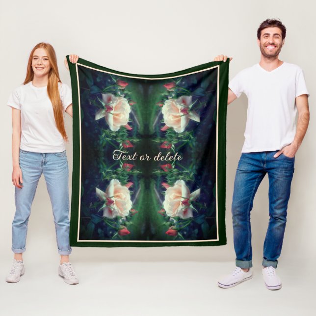 Dreamy Peach Rose und Buds Abstrakt Personalisiert Fleecedecke (Beispiel)