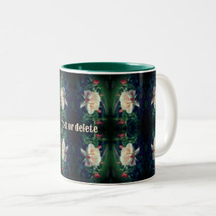 Dreamy Peach Rose und Buds Abstrakt Personalisiert Zweifarbige Tasse