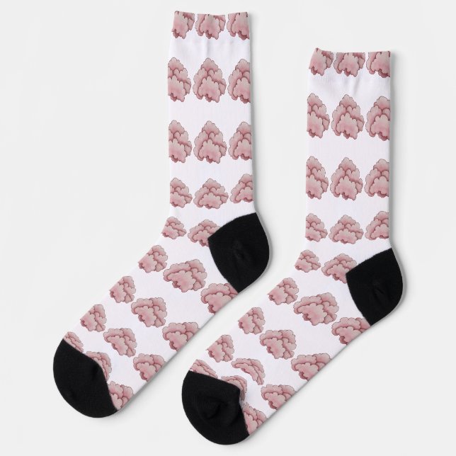 Dreamy Pink Clouds Design - Soft and Whimsical Socken (Linkes Detail)