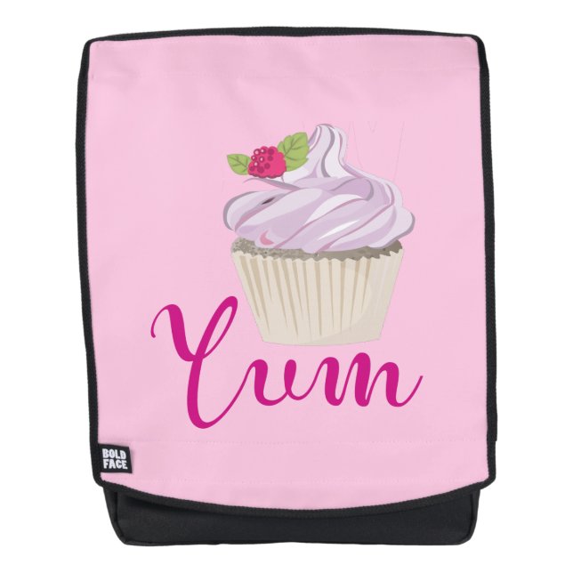 Dreamy Pink Cupcake mit Raspberry Yum! Rucksack (Vorderseite)