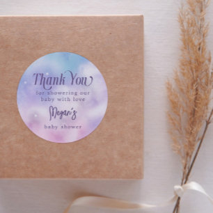 Dreamy Pink Lila Heaven Sent Baby Dusche Runder Aufkleber