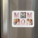 Dreamy Pink MAMA Floral Foto Collage Muttertag Magnet<br><div class="desc">Benutzerdefinierter Magnet für Muttertag personalisiert mit Ihrem Foto und Text. Dieses hübsche Design zeichnet sich durch MAMAS-Buchstaben aus, die mit eleganten, rosa Aquarellfarben-Blume verziert sind und mit einem Collage-Rahmen Ihrer 3 individuellen Fotos vermischt werden. Fügen Sie Ihre persönliche Muttertagsbotschaft für Mama, Oma oder eine andere besondere Mutter in Ihrem Leben...</div>