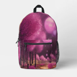 Dreamy Pink Nightscape Bedruckter Rucksack