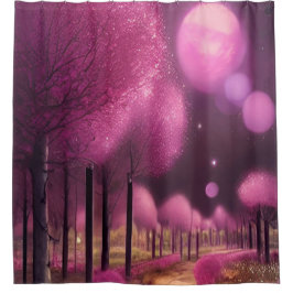Dreamy Pink Nightscape Duschvorhang