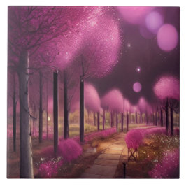 Dreamy Pink Nightscape Fliese