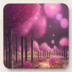 Dreamy Pink Nightscape Getränkeuntersetzer