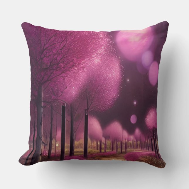Dreamy Pink Nightscape Kissen (Vorderseite)