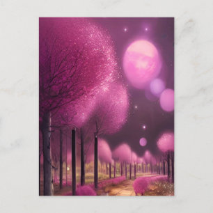 Dreamy Pink Nightscape Postkarte