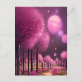 Dreamy Pink Nightscape Postkarte