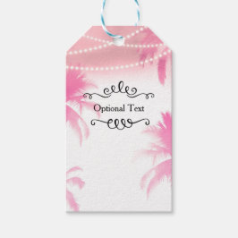 Dreamy Pink Palm Trees & String Lights Gefallen Geschenkanhänger