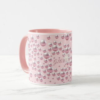 Dreamy Pink Pearl Mug - Soft Aesthetic, coffee cup Tasse