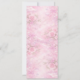 Dreamy Pink Rose Floral Pearls Bows Sparkle Pastel Einladung