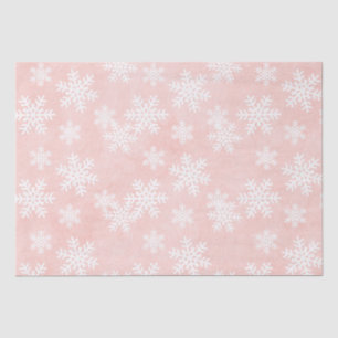 Dreamy Pink Snowflake Pattern Weihnachten Seidenpapier