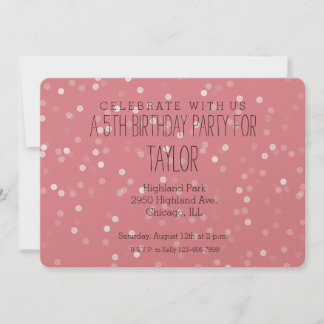 Dreamy Pink und White Bokeh Confetti Einladung