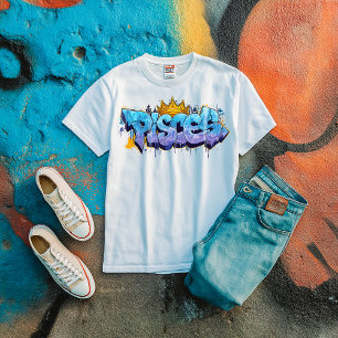 Dreamy Pisces Zodiac Graffiti Airbrush mit Crown Tri-Blend Shirt