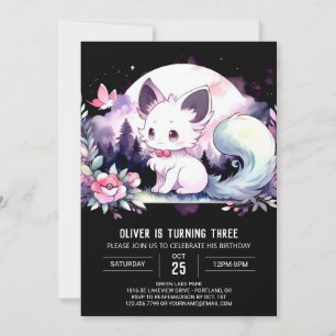 Dreamy Printable Cat Birthday Einladung