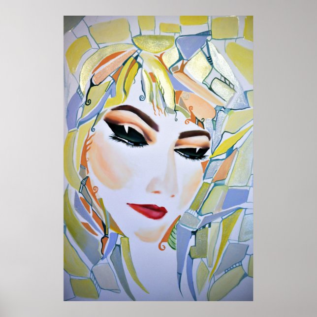 Dreamy Psychedelic Utopian Girl Poster (Vorne)