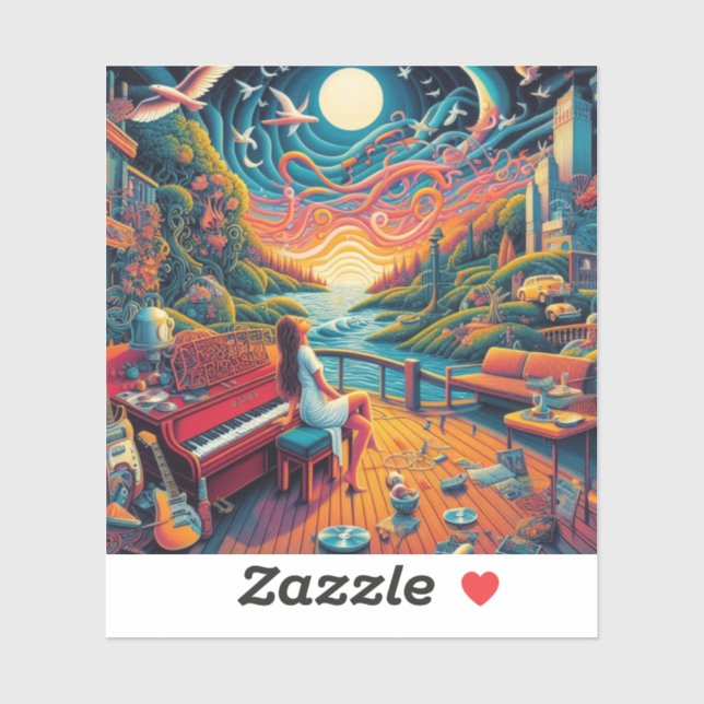 Dreamy Riverfront Harmonie Aufkleber (Blatt)