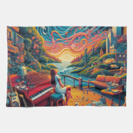 Dreamy Riverfront Harmonie Geschirrtuch