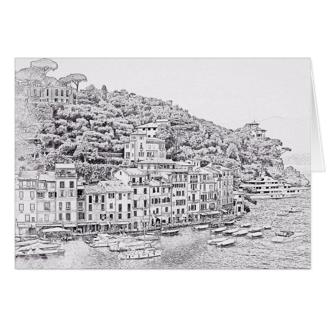 Dreamy Romantic Portofino, Italien Blank Inside Ca (Vorderseite (Horizontal))