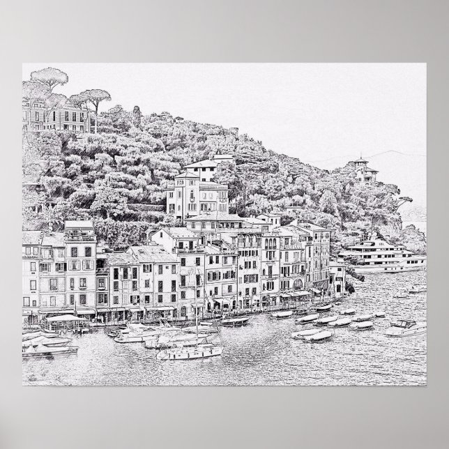 Dreamy Romantic Portofino, Italien Poster (Vorne)