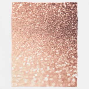 Dreamy Rose Gold Glitzer - Peach Glittereffect Fleecedecke