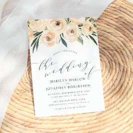 Dreamy Rose & Gold Glitzer Wedding Einladung