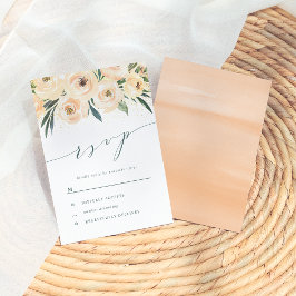 Dreamy Rose & Gold Glitzer Wedding RSVP Karte