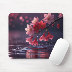 Dreamy Sakura Blossom über Wasser - Japanische Kir Mousepad