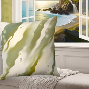 Dreamy Seaweed Abstrakt Green Art Pattern Pillow Kissen