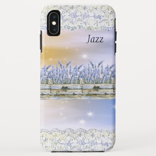 Dreamy Sky, Stars, Imitate Lace & Blume Case-Mate iPhone Hülle (Rückseite)
