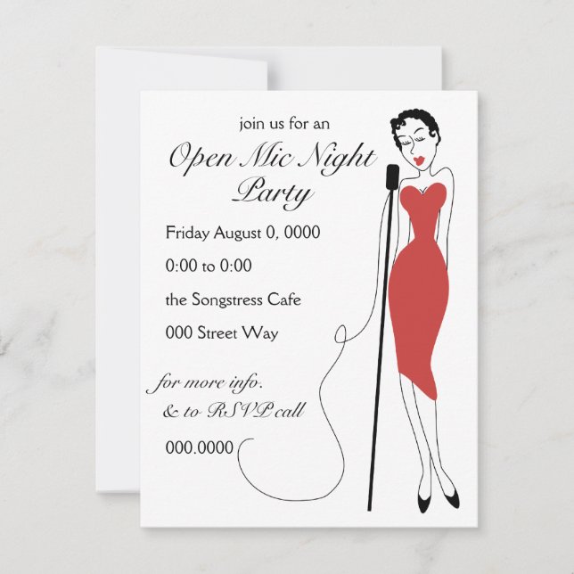 Dreamy Songstress Einladung (Vorderseite)