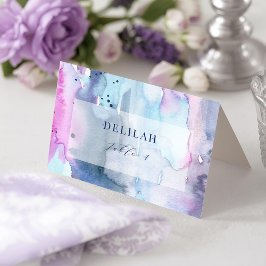 Dreamy Spring Bridal Shower Folded Place Cards Dankeskarte