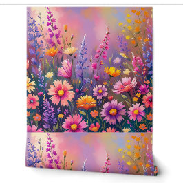 Dreamy Spring Floral Meadow Garden Peel and Stick Tapete