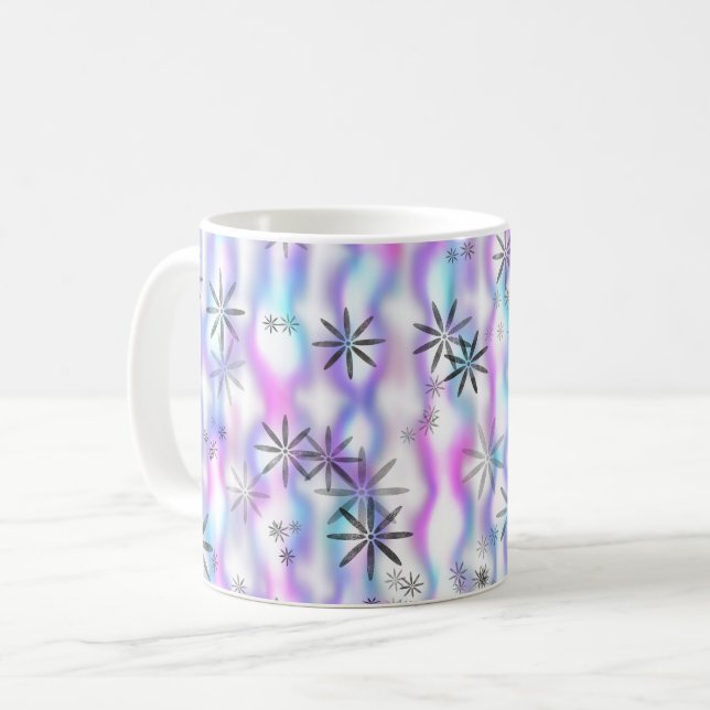 Dreamy Starburst Waves Pattern Kaffeetasse (Vorderseite Links)