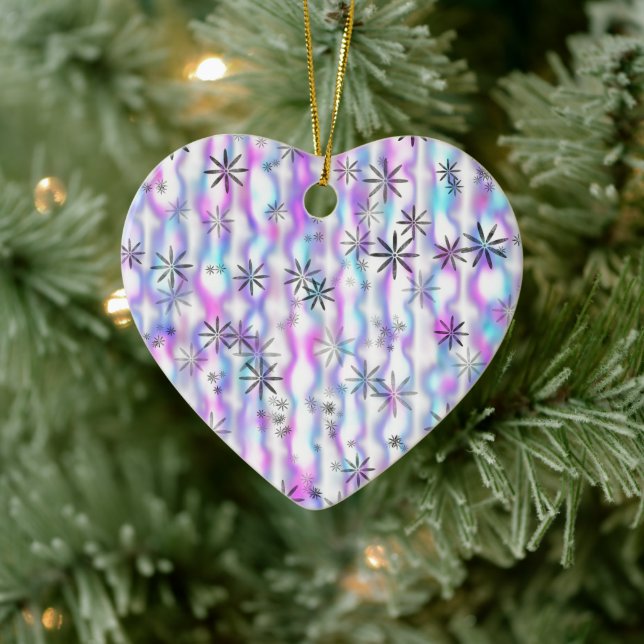 Dreamy Starburst Waves Pattern Keramik Ornament (Baum)
