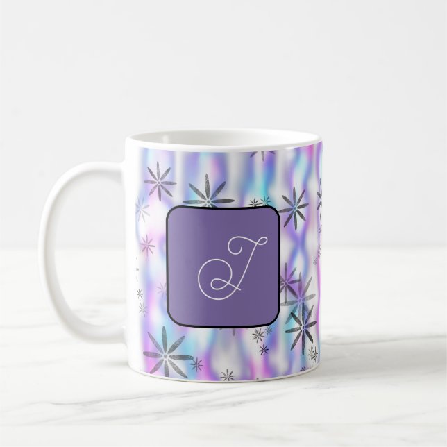 Dreamy Starburst Waves Pattern Personalized Kaffeetasse (Links)