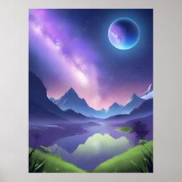 Dreamy Starry Night Poster
