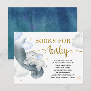 Dreamy Stars Elephant Baby Shower Books for Baby Einladungspostkarte
