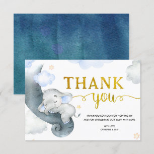 Dreamy Stars Elephant Boy Carte de remerciements