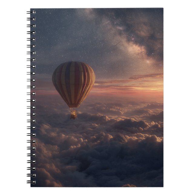Dreamy Sunset Sky Balloon Notebook Notizblock (Vorderseite)